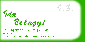 ida belagyi business card